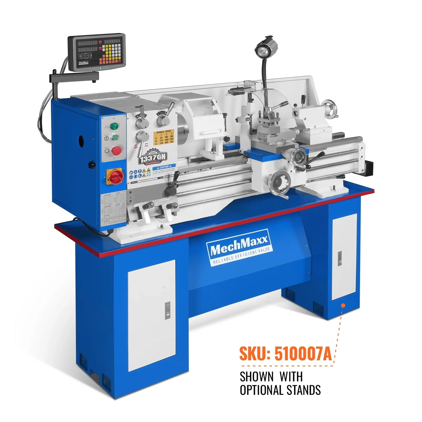 MechMaxx 1337G4 Metal Lathe 13 x 37" Industrial Heavy Duty Bench Full Norton Gear Box High Precision Variable Speed 1.5HP 64-1500 RPM New