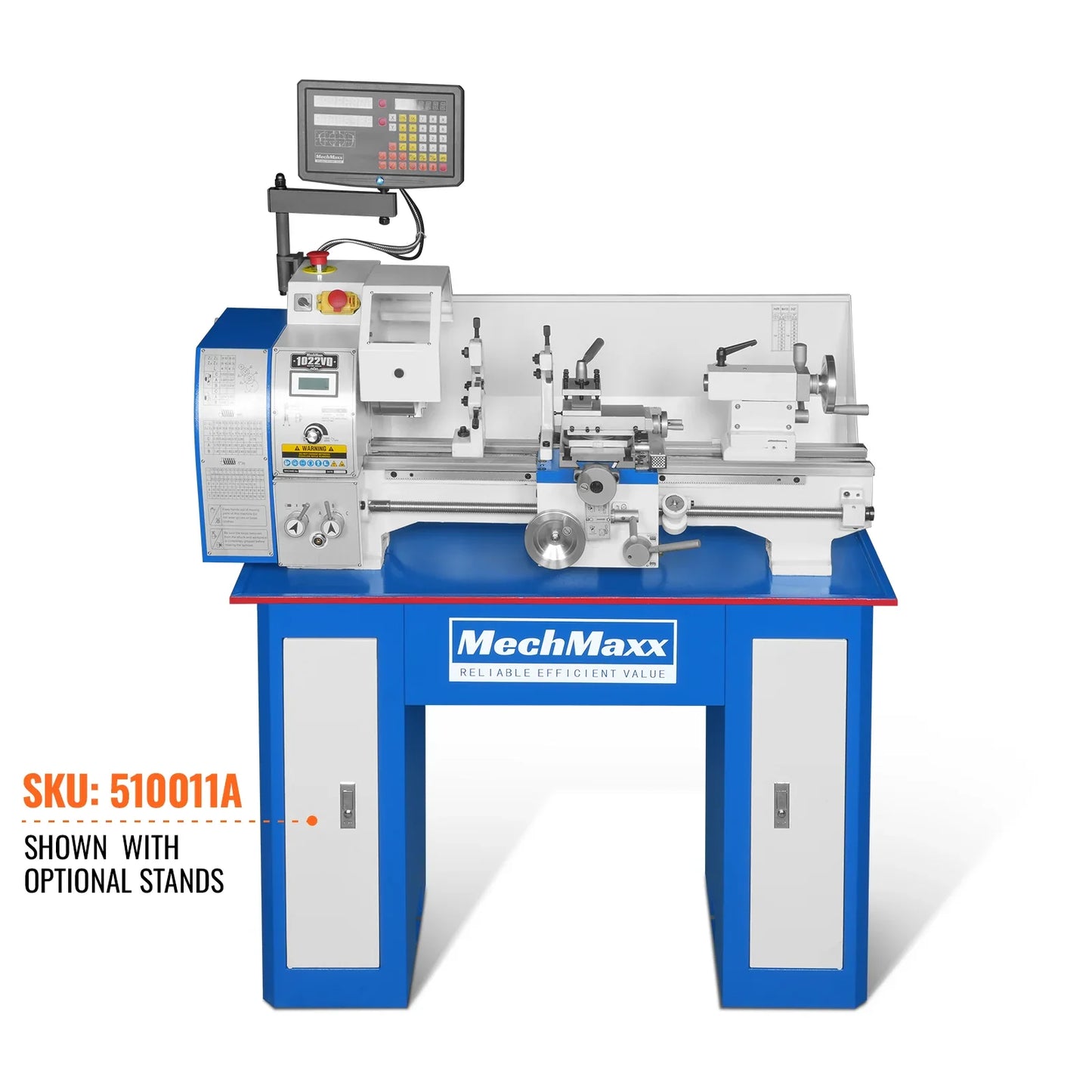 MechMaxx 1022VD Metal Lathe 10 x 22" Industrial Benchtop DRO Variable Speed 1.5HP Brushless Motor New