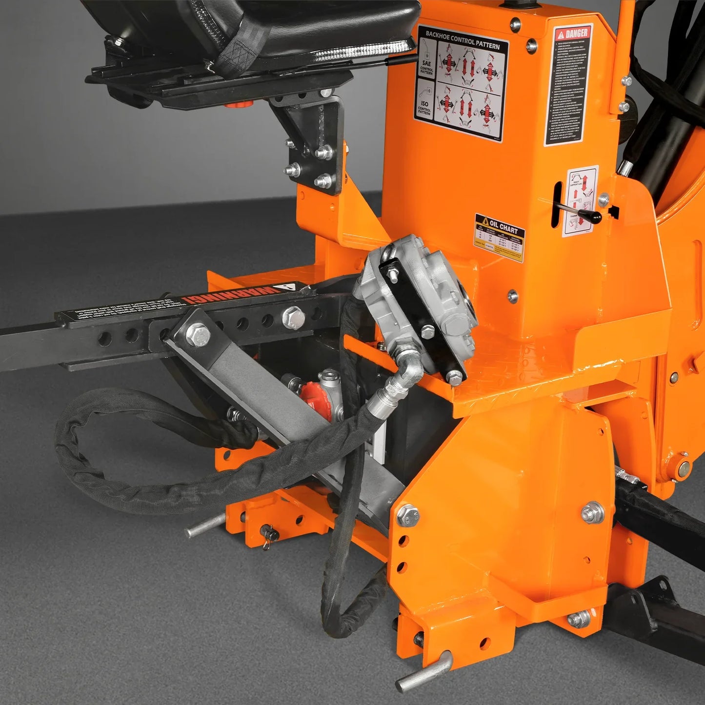 MechMaxx BH860 Tractor Backhoe Attachment 9' Hydraulic Thumb 15" Bucket ISO/SAE Switchable Controls Self-Contained Hydraulic System 3 Point Hitch Cat 1 & 2 25-100 HP New
