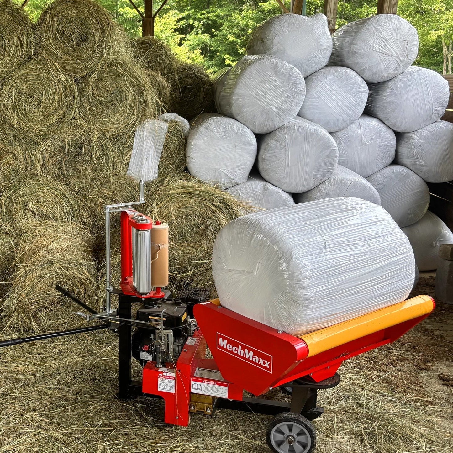 MechMaxx HB3120, HW20, HT100 Hay Equipment Bundles Hay Baler Hay Wrapper Hay Rake Tedder Bundle New
