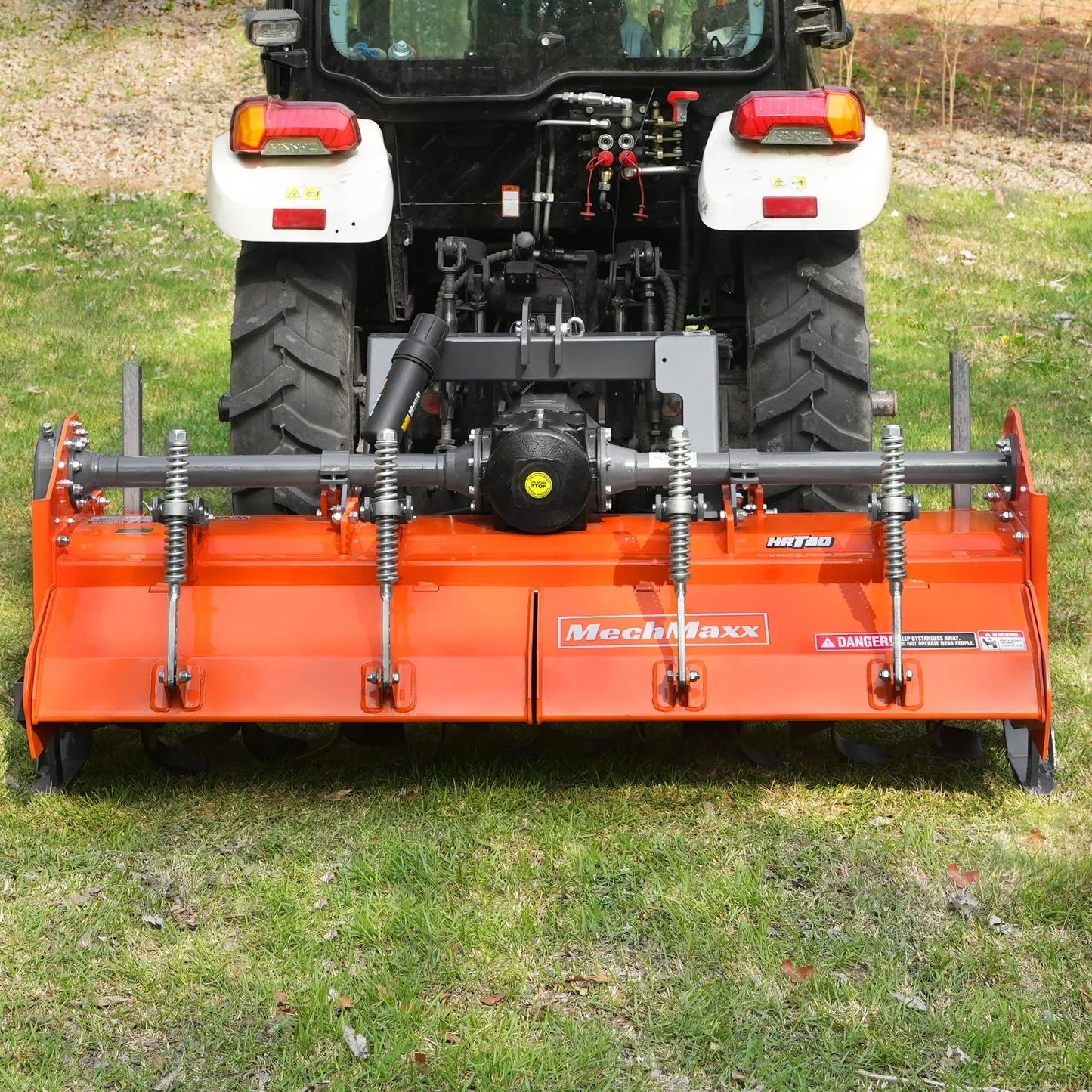 MechMaxx HRT80 Rotary Tiller 80" Heavy Duty 3 Point Hitch Cat.2 Gear Drive PTO Shaft Included Slip Clutch 40-80 HP New
