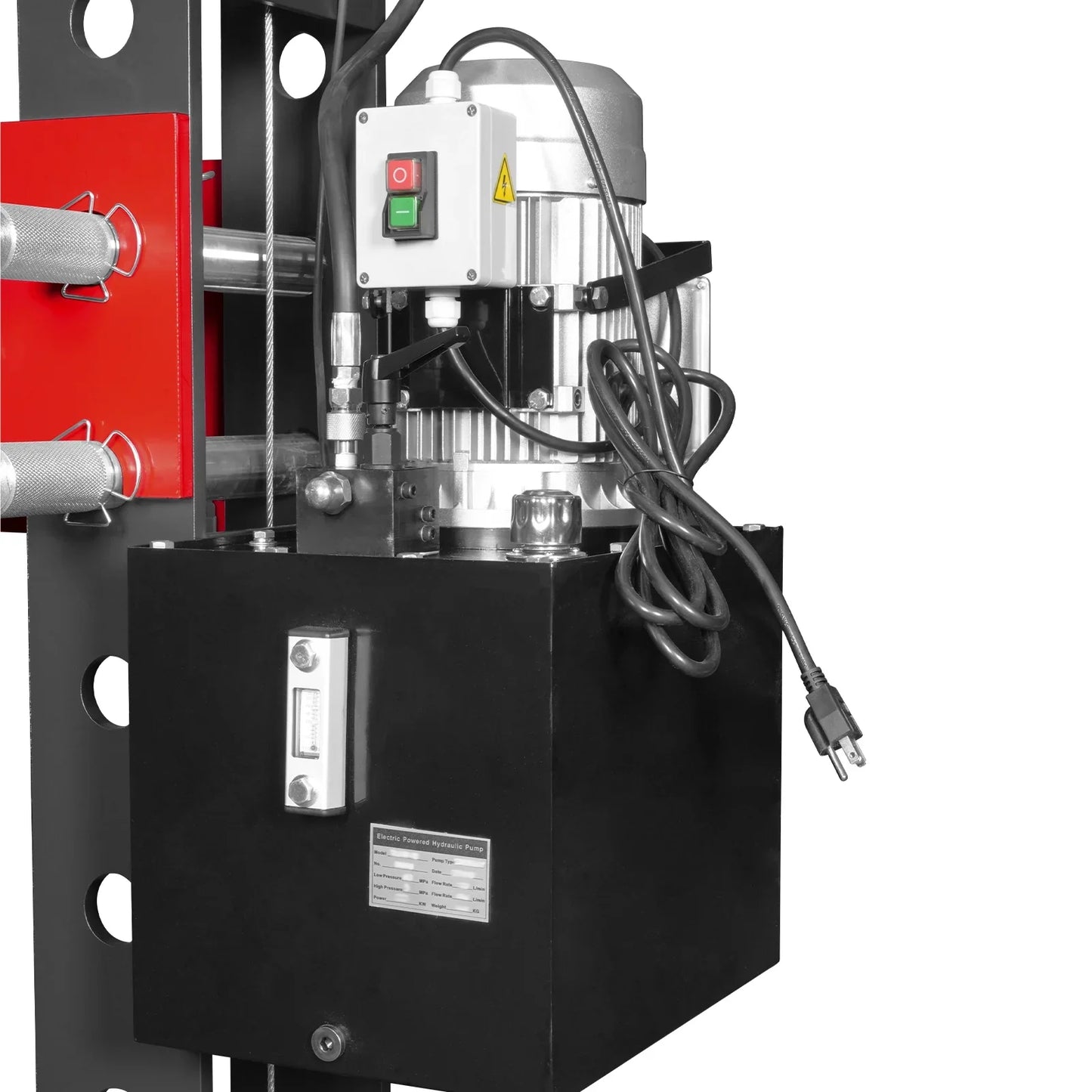 MechMaxx HSP100E Hydraulic Shop Press 100 Ton H-Frame Electric with Hand Winch 110V Motor Safety Guard New