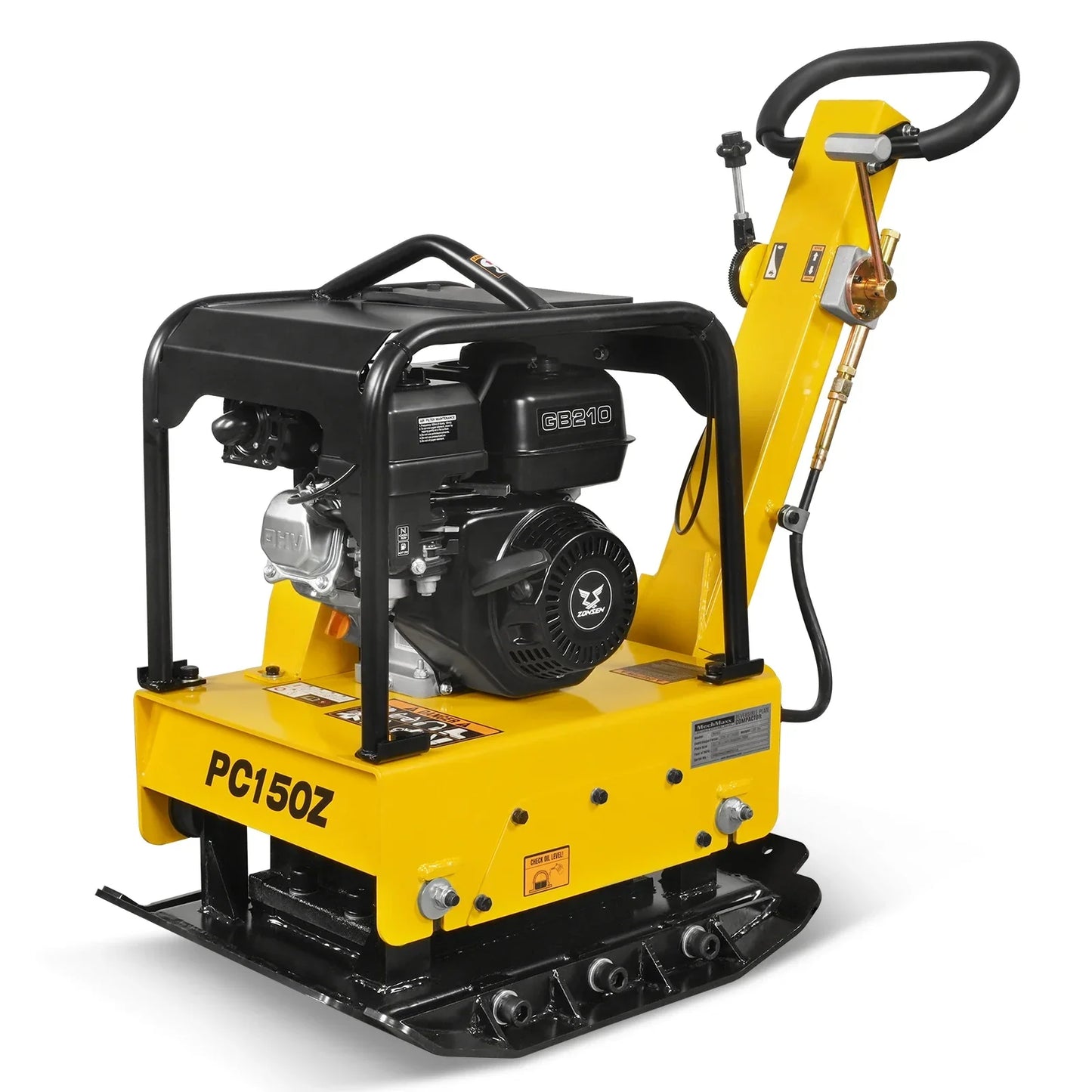 MechMaxx PC150Z Plate Compactor 5.8 HP Reversible with Wheel Kit Extension Plates 5625 lb Centrifugal Force New