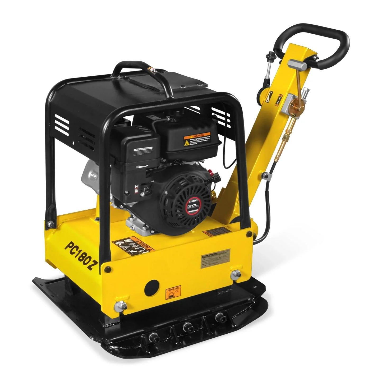 MechMaxx PC180Z Plate Compactor 9 HP Reversible with Wheel Kit Extension Plates 6750 lbs Centrifugal Force New