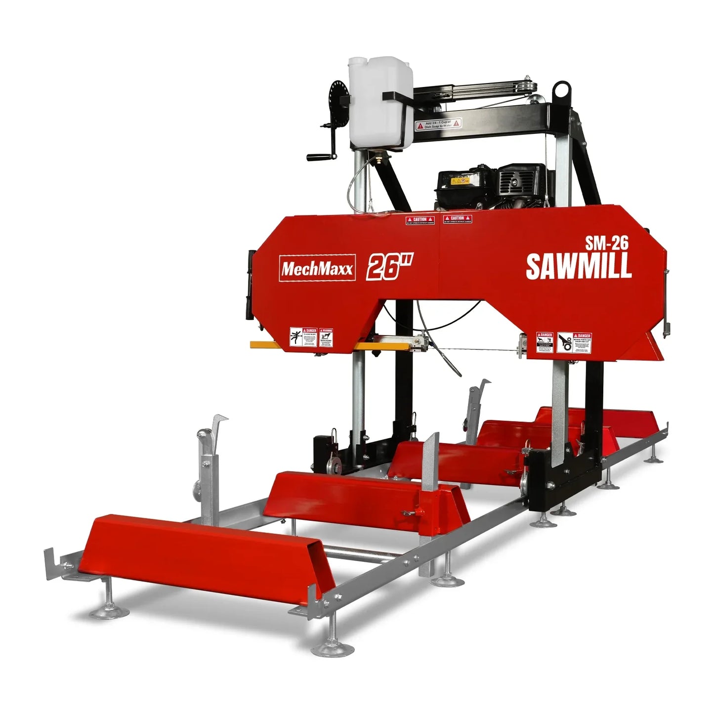 MechMaxx SM26 Sawmill Portable 26" 459cc 15HP Electric Start Gasoline Engine 20" Board Width 13' Track Length New