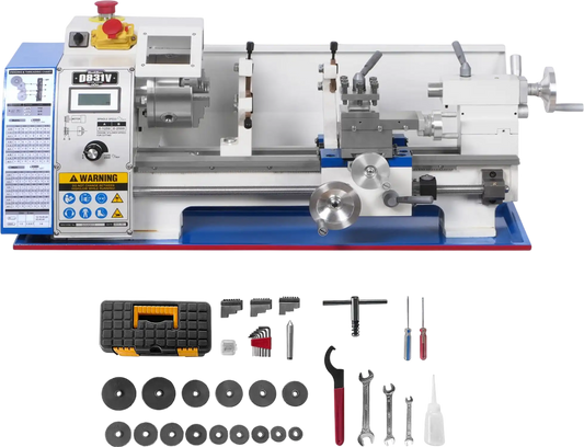 MechMaxx 0831V Metal Lathe 8" x 16" Benchtop Mini High Precision Brushless Motor Variable Speed 1.5 HP 0-2500 RPM 1.5" Spindle Bore New