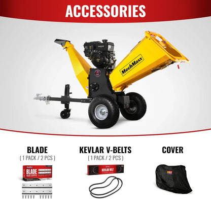 MechMaxx P4206 Wood Chipper 6" Electric Start B&S Vanguard 408cc 14HP Gasoline Engine Powered Drum New