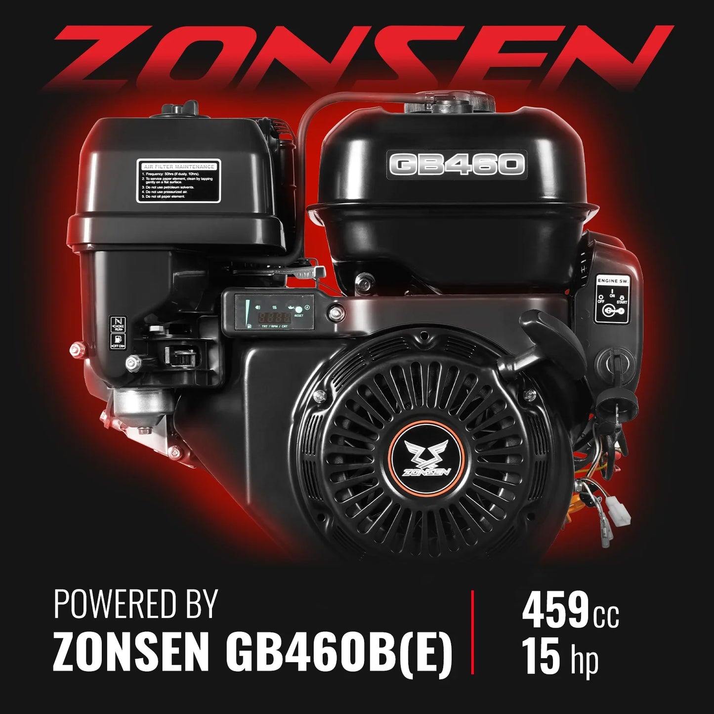 MechMaxx B150 Wood Chipper 6" ZONSEN Electric Start 459cc 15HP Gas Powered 4-Wheel Drum with Taillight New