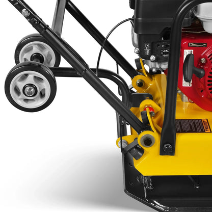 MechMaxx PC90H Plate Compactor Honda GX160 Vibratory with Wheel Kit 3600 lbs Centrifugal Force for Soil Gravel Asphalt Paver Base New