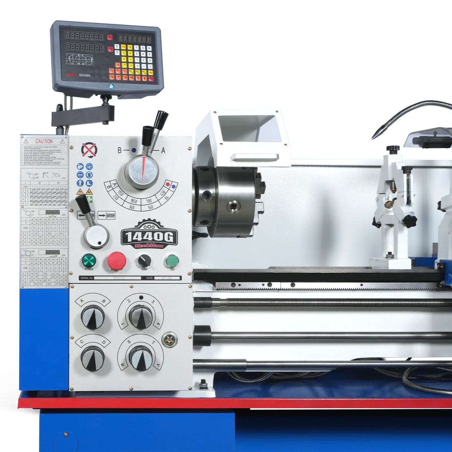 MechMaxx 1440G Metal Lathe Industrial Variable Speed DRO 14" x 40" 2HP High Precision With Stand New