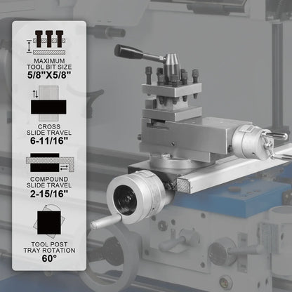 MechMaxx 1440G Metal Lathe Industrial Variable Speed DRO 14" x 40" 2HP High Precision With Stand New