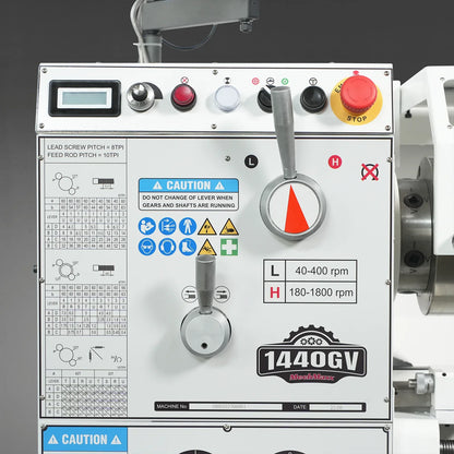MechMaxx 1440GV+dro Metal Lathe 14 x 40" Industrial Variable Speed DRO Gunsmith Gearhead Precision Turning Drilling Belt Drive New