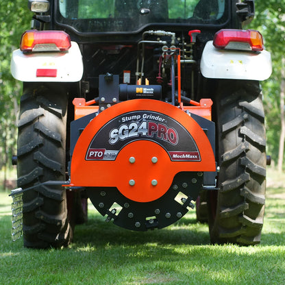 MechMaxx SG24PRO Stump Grinder 3-Point PTO 34 Carbide Teeth for 15-45HP Tractor New