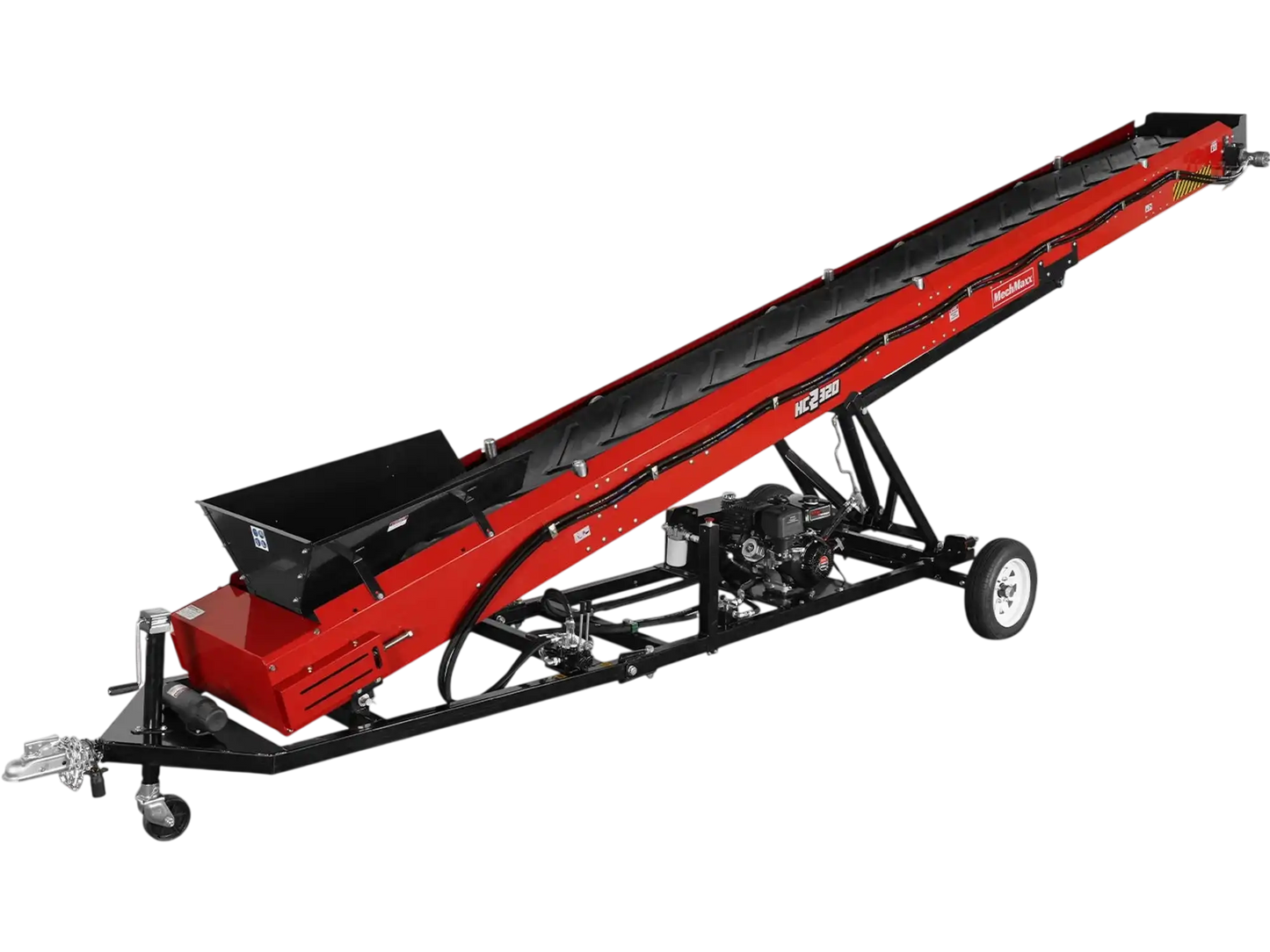 MechMaxx HC2320 Firewood Conveyor Heavy Duty 9HP 270cc Gas Powered 180" Lift Height 276" Length 24" Width New