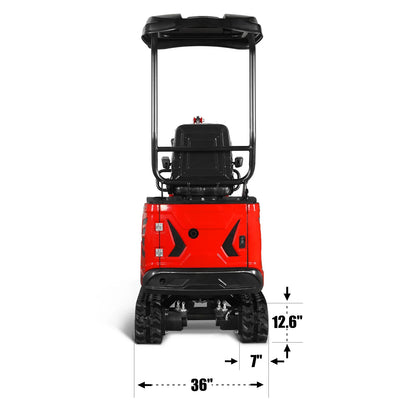 MechMaxx MEC10 Mini Excavator Compact HONDA GX390 Engine 65.7" Max Digging Depth 1 Ton 2280 lbs Operating Weight New