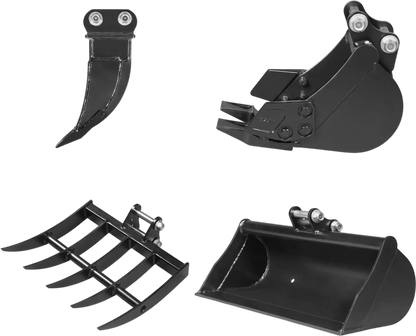 MechMaxx 150541 Mini Excavator Attachments 4-Piece Attachment Set for Mini Compact Excavator New