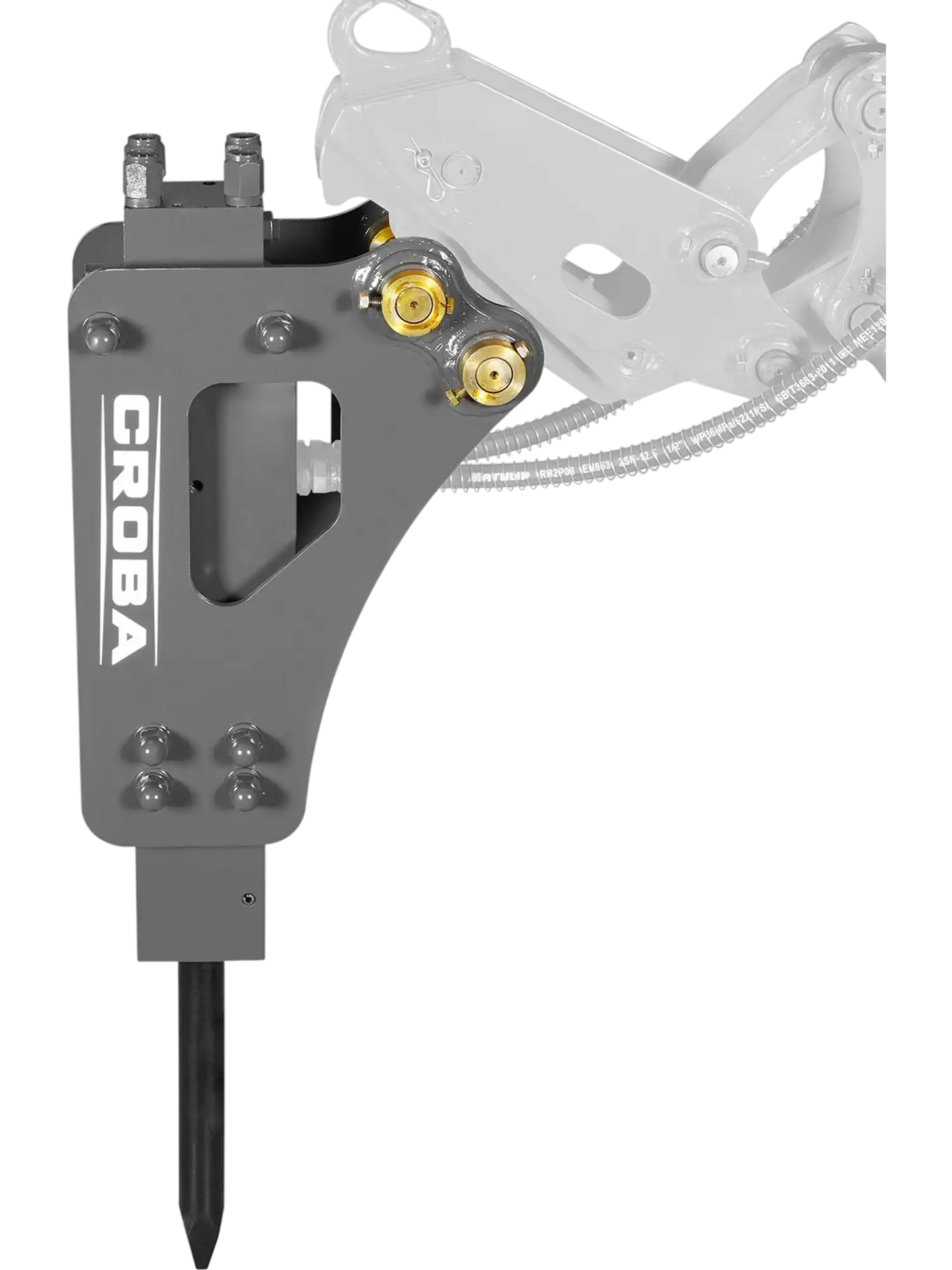 MechMaxx 150549 Hydraulic Breakers Hydraulic Breaker Hammer for Mini Compact Excavator 360 J Impact Energy 700-1200 BPM New