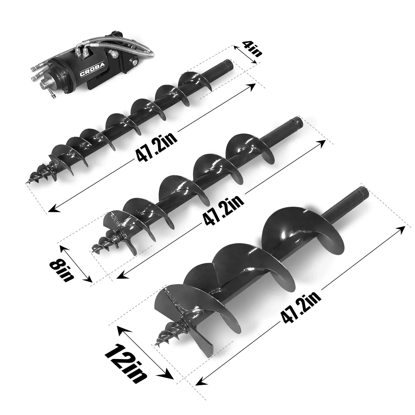 MechMaxx 150550 Auger Three-Rod for Mini Compact Excavator MEC17 MEC17PRO New
