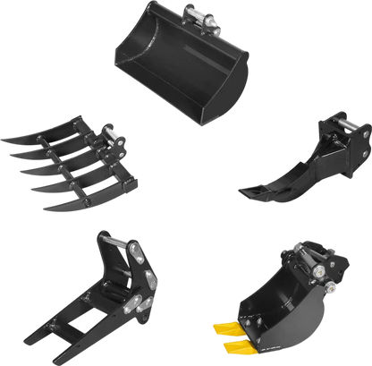 MechMaxx 150554 Mini Excavator Attachments 5-Piece Attachment Set for Mini Compact Excavator New