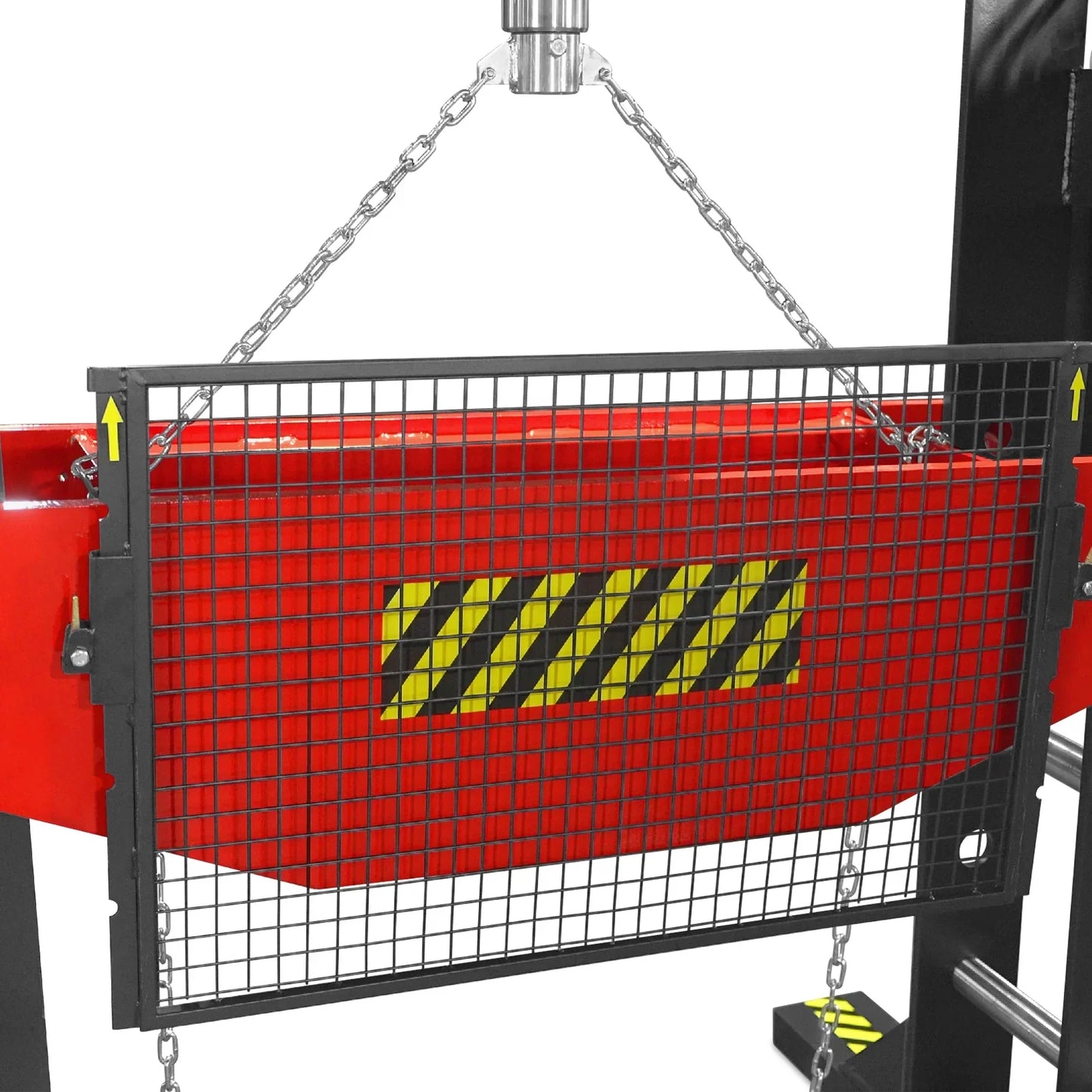 MechMaxx HSP150E Hydraulic Shop Press 150 Ton H-Frame Electric Double-Acting Cylinder Chain-Driven Table Lift 110V Motor Safety Guard New
