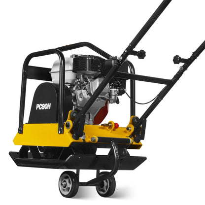 MechMaxx PC90H Plate Compactor Honda GX160 Vibratory with Wheel Kit 3600 lbs Centrifugal Force for Soil Gravel Asphalt Paver Base New