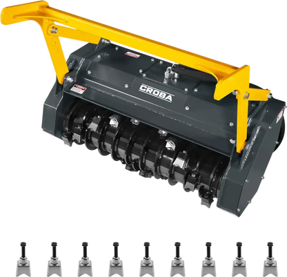 MechMaxx MCH37 Skid Steer Mulcher 37" Mini Drum Forestry Brush Mulcher Attachment 11 to 16 GPM New