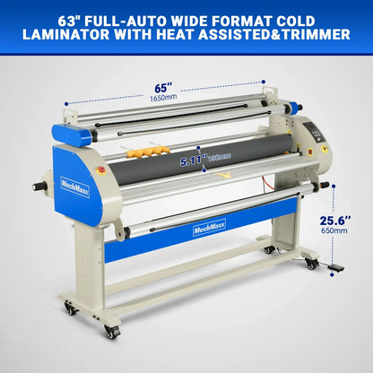 MechMaxx 1700-A3 Laminator 67" Wide Format Full Auto Cold & Heat Assisted Pneumatic Machine 4 Trimmers Digital Control New