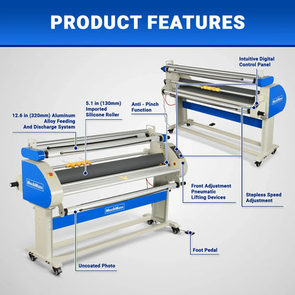 MechMaxx 1700-A3 Laminator 67" Wide Format Full Auto Cold & Heat Assisted Pneumatic Machine 4 Trimmers Digital Control New