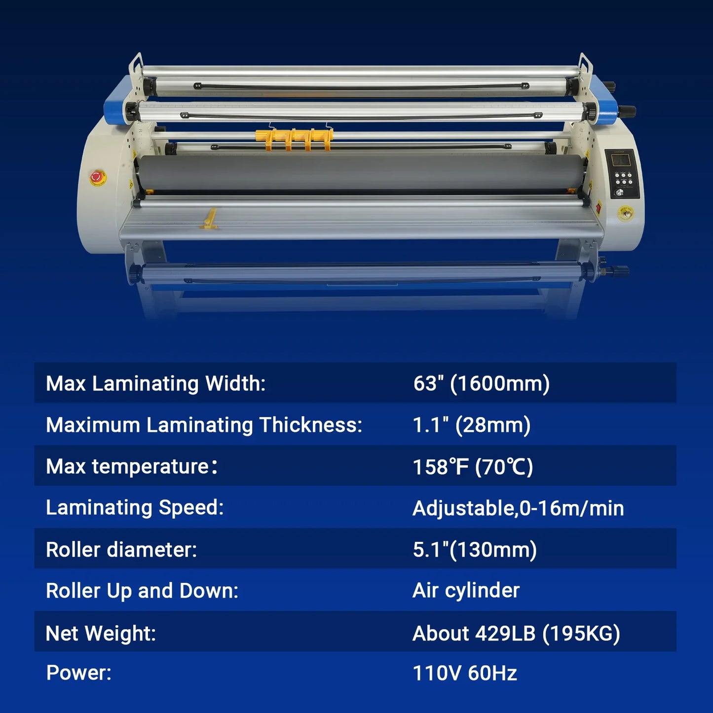 MechMaxx 1700-A3 Laminator 67" Wide Format Full Auto Cold & Heat Assisted Pneumatic Machine 4 Trimmers Digital Control New