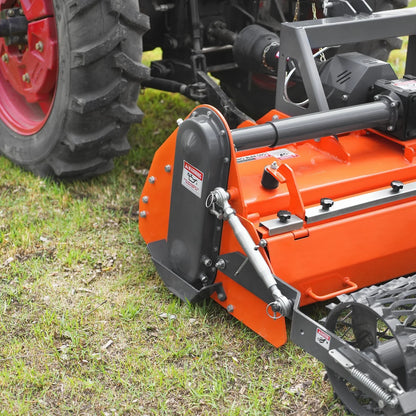 MechMaxx RSB65 Rotary Tiller 65" Stone Burier Reverse Rotary Tiller 3 Point Hitch Cat.1 Chain Drive PTO Shaft Included Slip Clutch 30-55 HP New