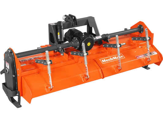 MechMaxx HRT90 Rotary Tiller 90" Heavy Duty 3 Point Hitch Cat.2 Gear Drive PTO Shaft Included Slip Clutch 50-90 HP New