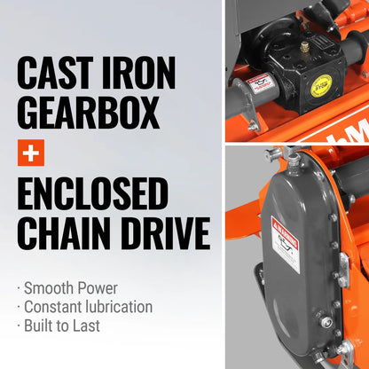 MechMaxx LRT53 Rotary Tiller 53" 3 Point Hitch Cat.1 Chain Drive PTO Shaft Included Shear Bolt 18-35 HP New