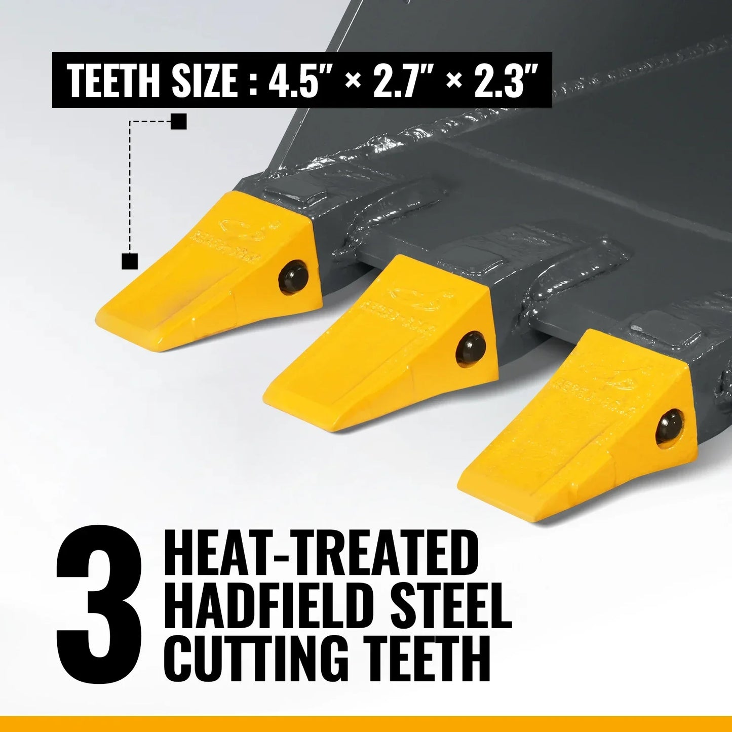 MechMaxx SBE53 Skid Steer Attachment 48" Stump Bucket Wrecker Universal Quick Attach Bolt-On Cutting Teeth New