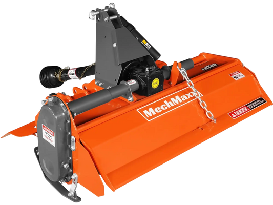 MechMaxx LRT48 Rotary Tiller 48" 3 Point Hitch Cat 1 Chain Drive PTO Shaft Included 18-35 HP New