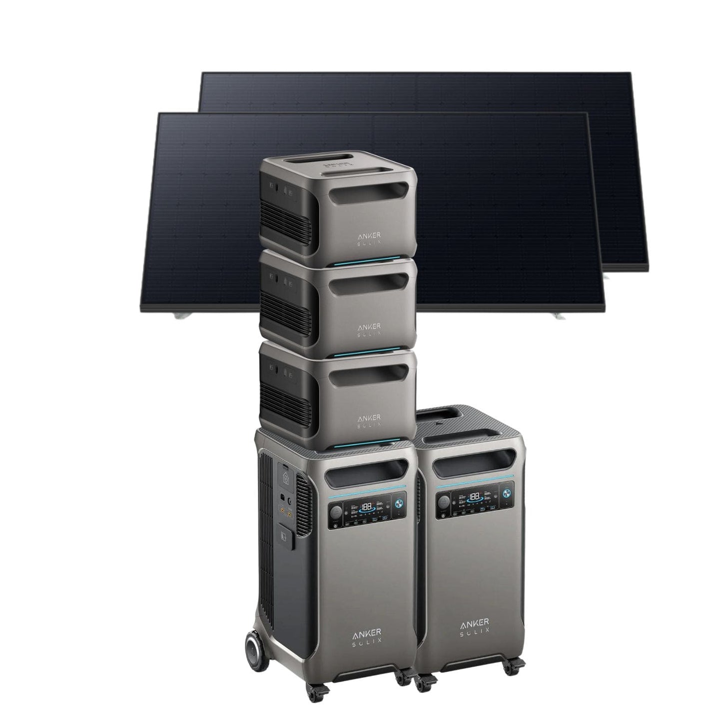2 Anker SOLIX F3800 Portable Power Station with 3 x BP3800 Battery and 2 x 410W Rigid Solar Panels