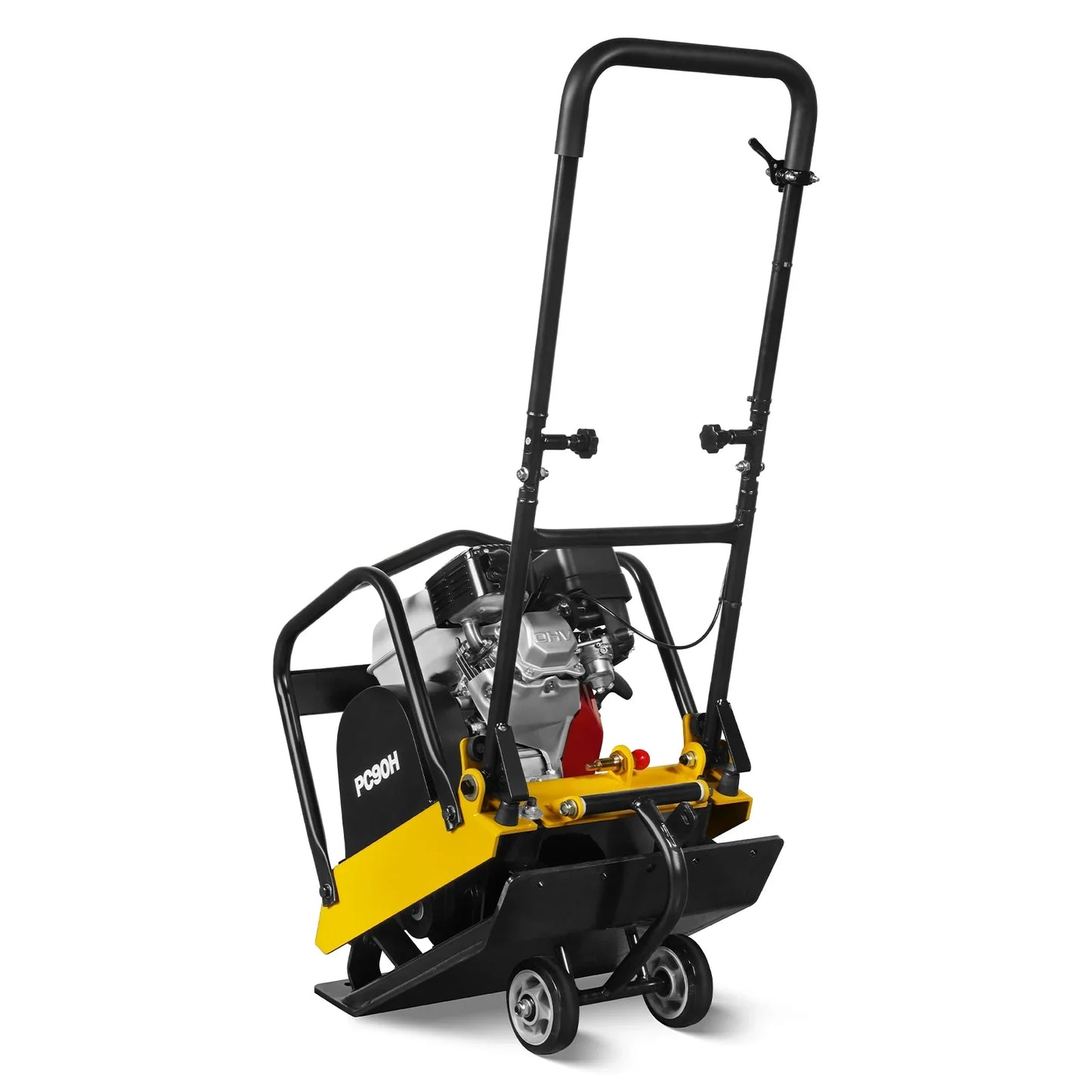 MechMaxx PC90H Plate Compactor Honda GX160 Vibratory with Wheel Kit 3600 lbs Centrifugal Force for Soil Gravel Asphalt Paver Base New