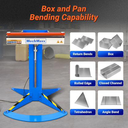 MechMaxx 1250e Magnetic Pan and Box Brakes 24" Industrial Heavy Duty Sheet Metal Brake 20 Gauge Capacity New