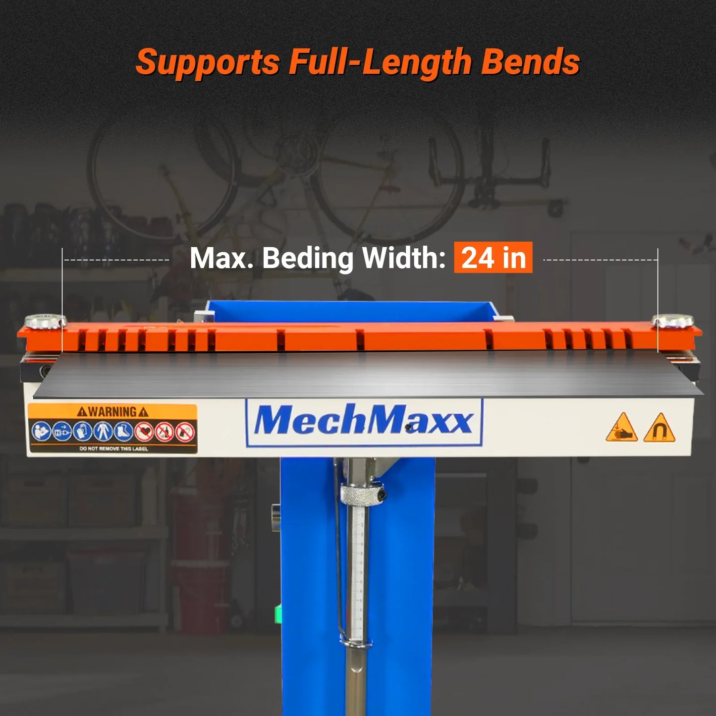 MechMaxx 1250e Magnetic Pan and Box Brakes 24" Industrial Heavy Duty Sheet Metal Brake 20 Gauge Capacity New