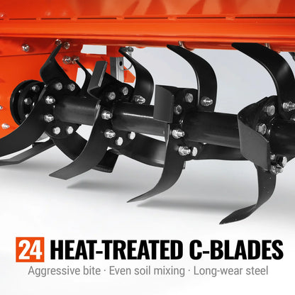MechMaxx LRT45 Rotary Tiller 45" 3 Point Hitch Cat 1 Chain Drive PTO Shaft Included 15-35 HP New