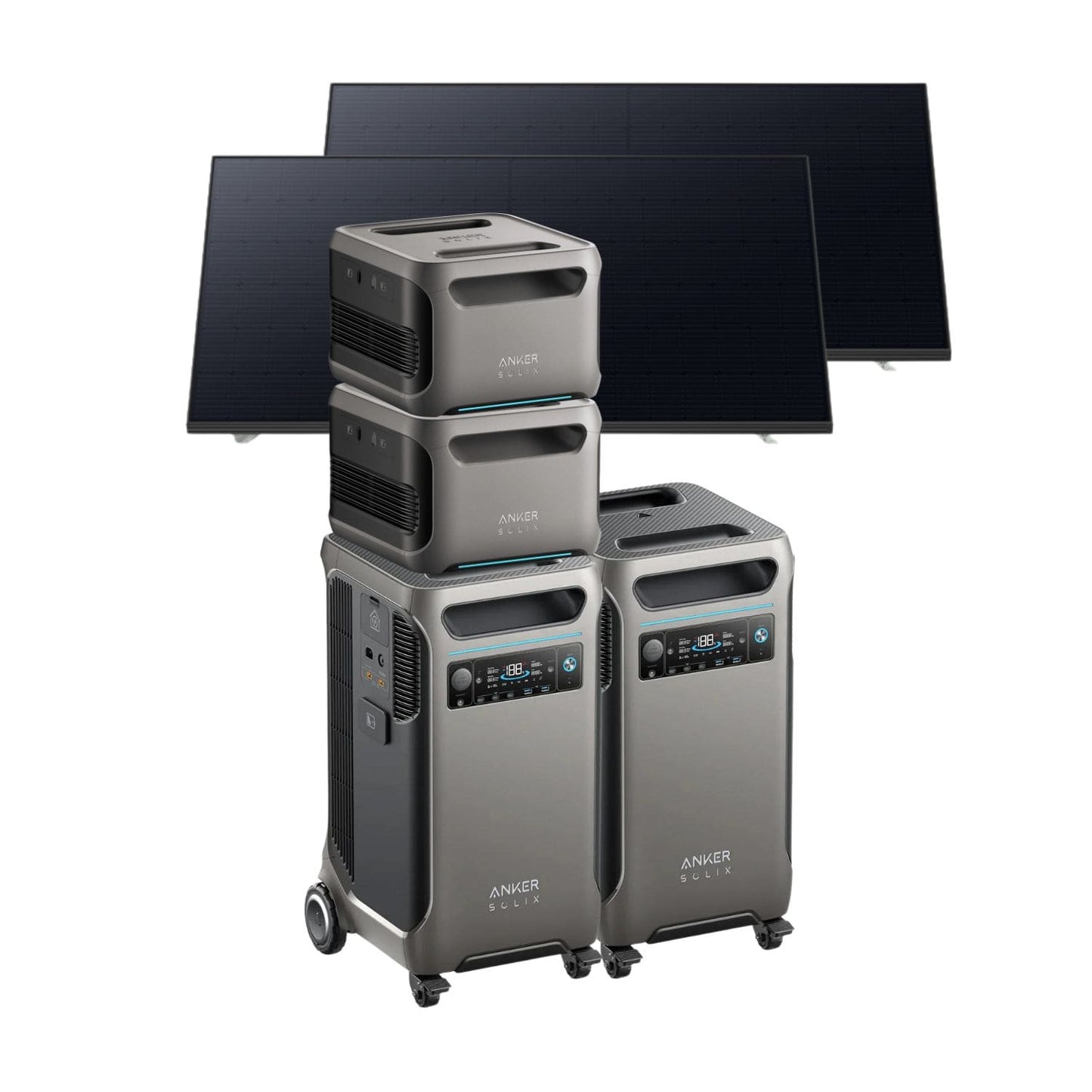 2 Anker SOLIX F3800 Portable Power Station with 2 x BP3800 Battery and 2 x 410W Rigid Solar Panels