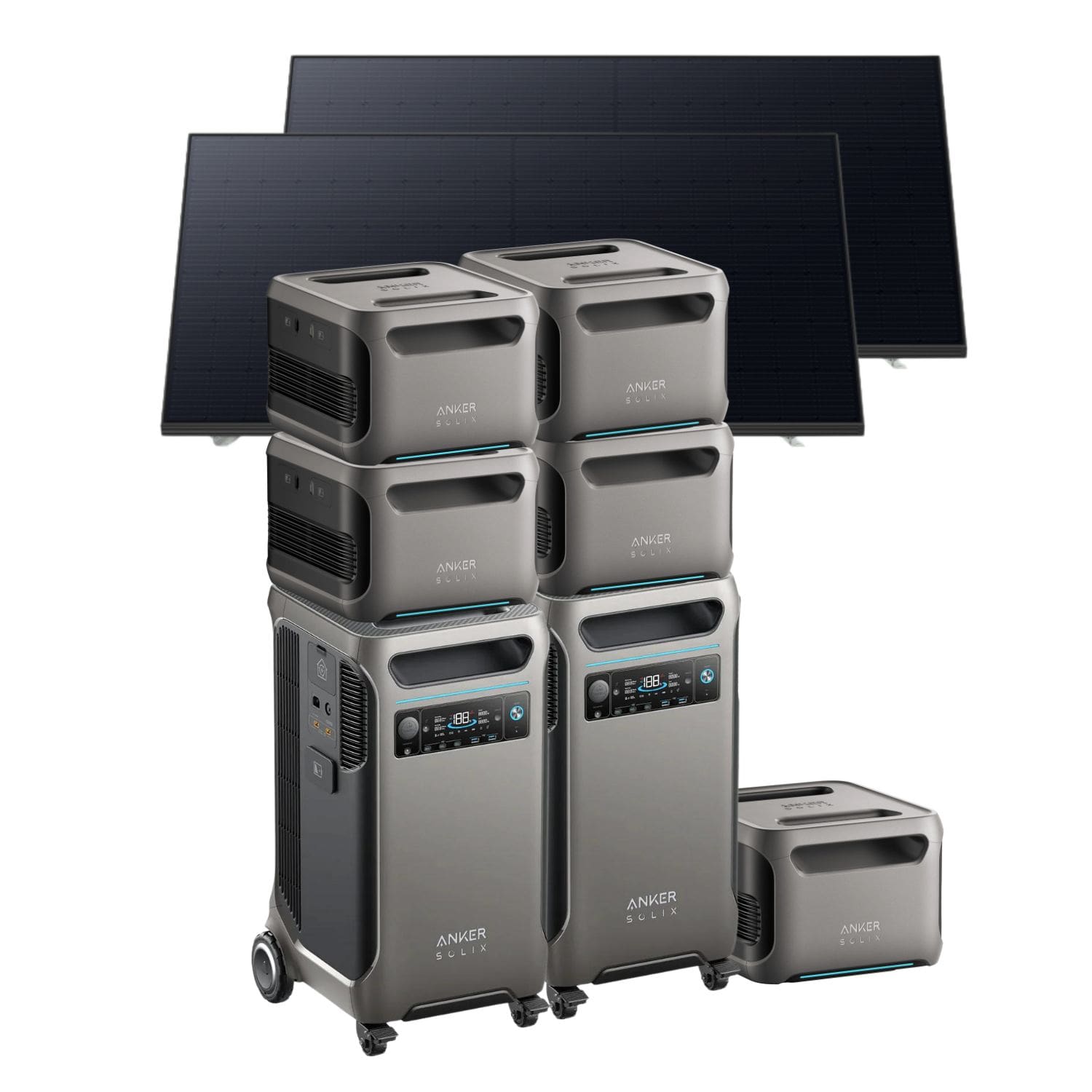 2 Anker SOLIX F3800 Portable Power Station with 5 x BP3800 Battery and 2 x 410W Rigid Solar Panels