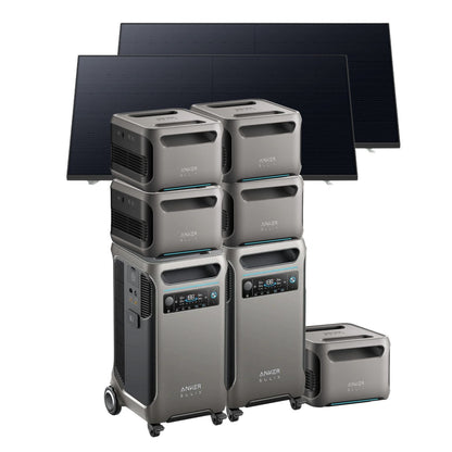 2 Anker SOLIX F3800 Portable Power Station with 5 x BP3800 Battery and 2 x 410W Rigid Solar Panels