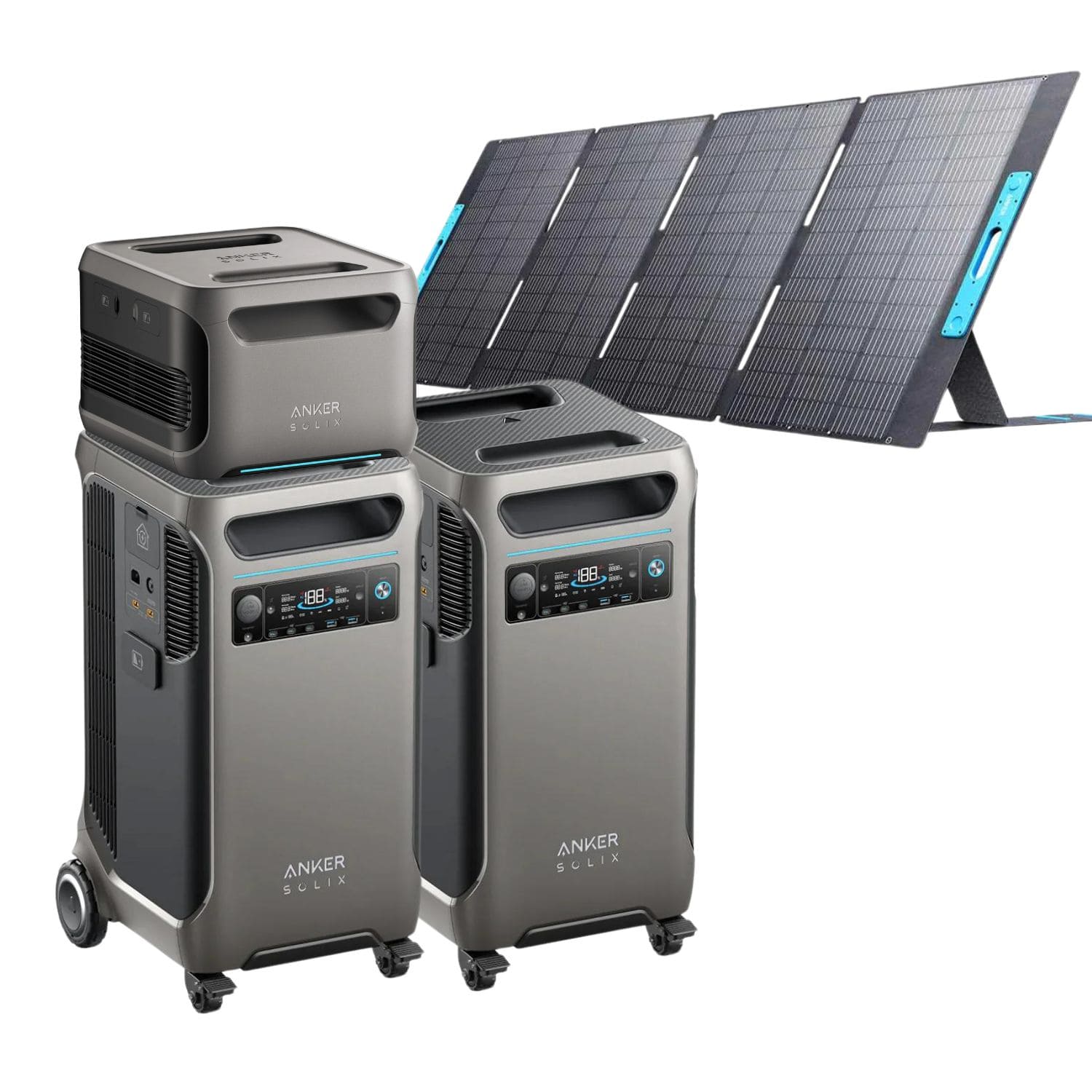 2 Anker SOLIX F3800 with 1 Expansion Battery and 1 400W Solar Panels