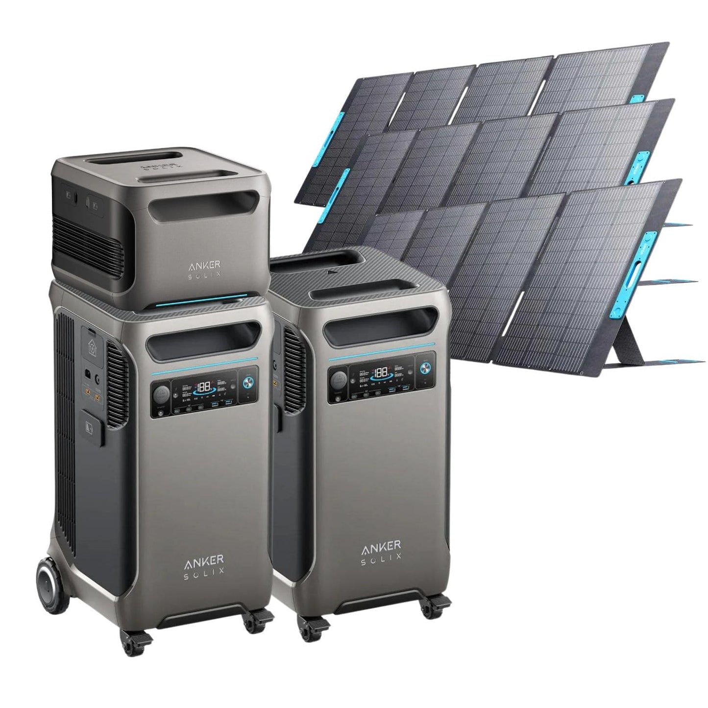 2 Anker SOLIX F3800 with 1 Expansion Battery and 3 400W Solar Panels