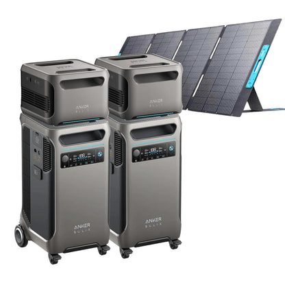 2 Anker SOLIX F3800 with 2 Expansion Battery and 1 400W Solar Panels
