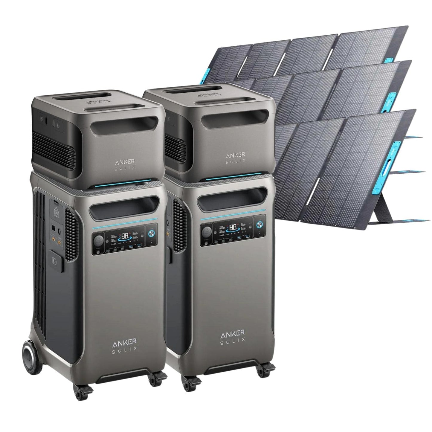 2 Anker SOLIX F3800 with 2 Expansion Battery and 3 400W Solar Panels