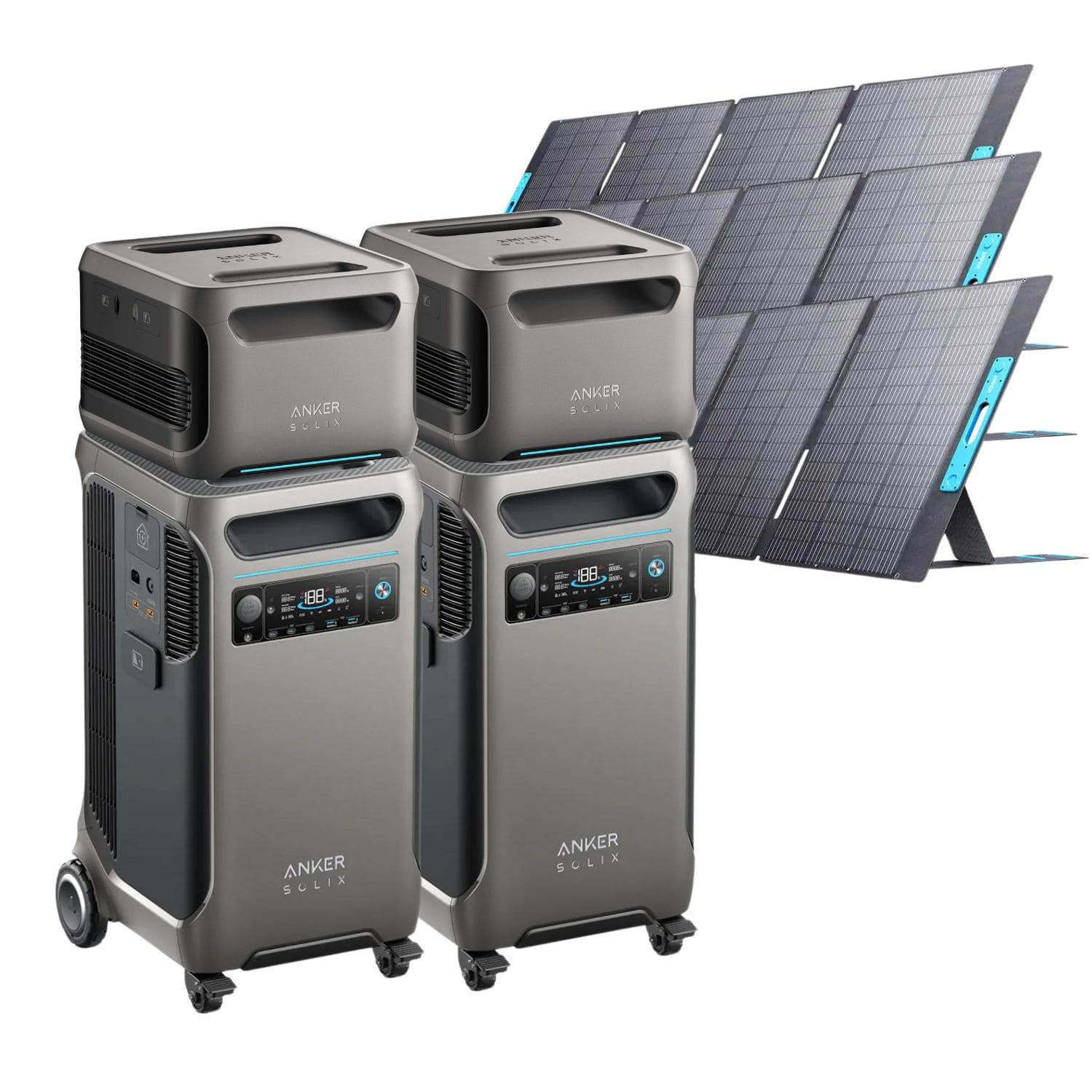2 Anker SOLIX F3800 with 2 Expansion Battery and 3 400W Solar Panels