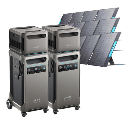2 Anker SOLIX F3800 with 2 Expansion Battery and 3 400W Solar Panels