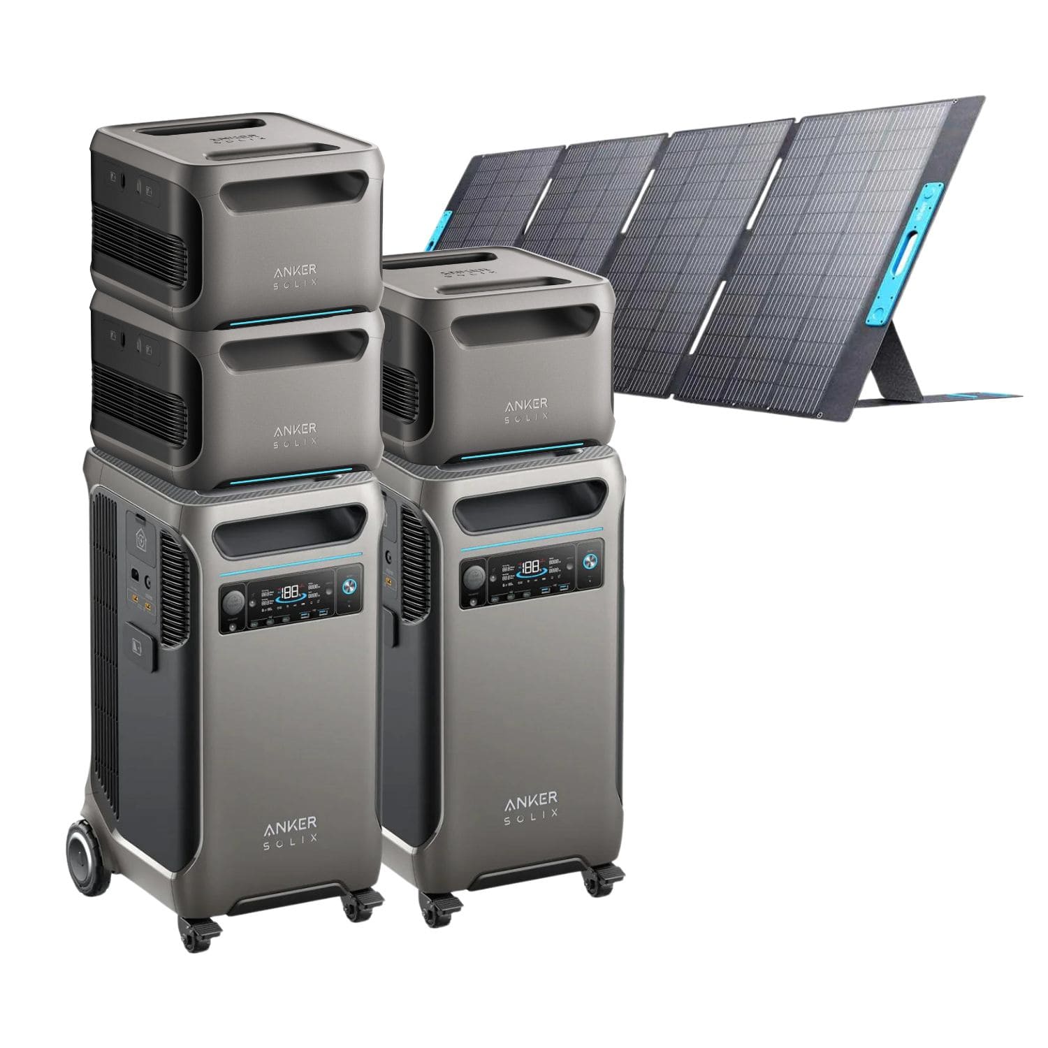 2 Anker SOLIX F3800 with 3 Expansion Battery and 1 400W Solar Panels