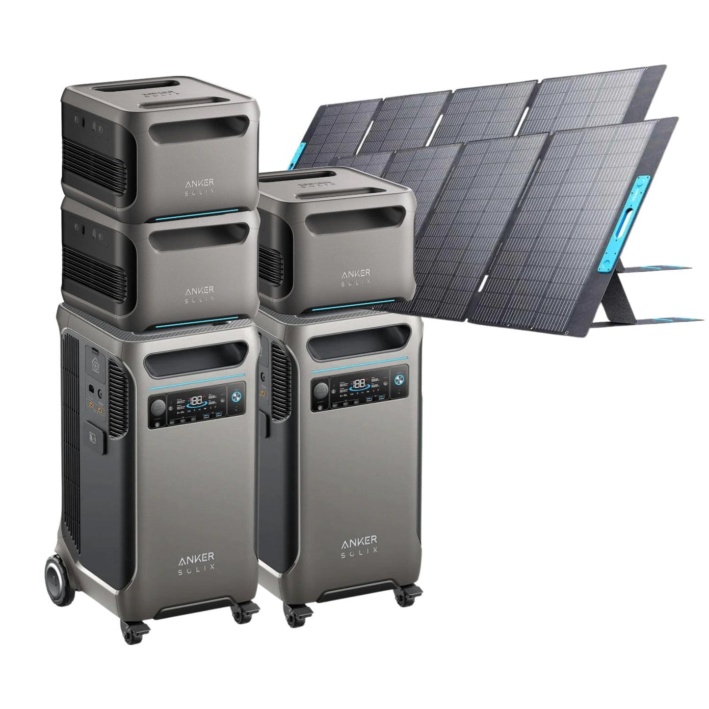 2 Anker SOLIX F3800 with 3 Expansion Battery and 2 400W Solar Panels
